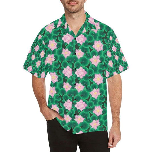 Water Lily Print Design Hawaiian Shirt