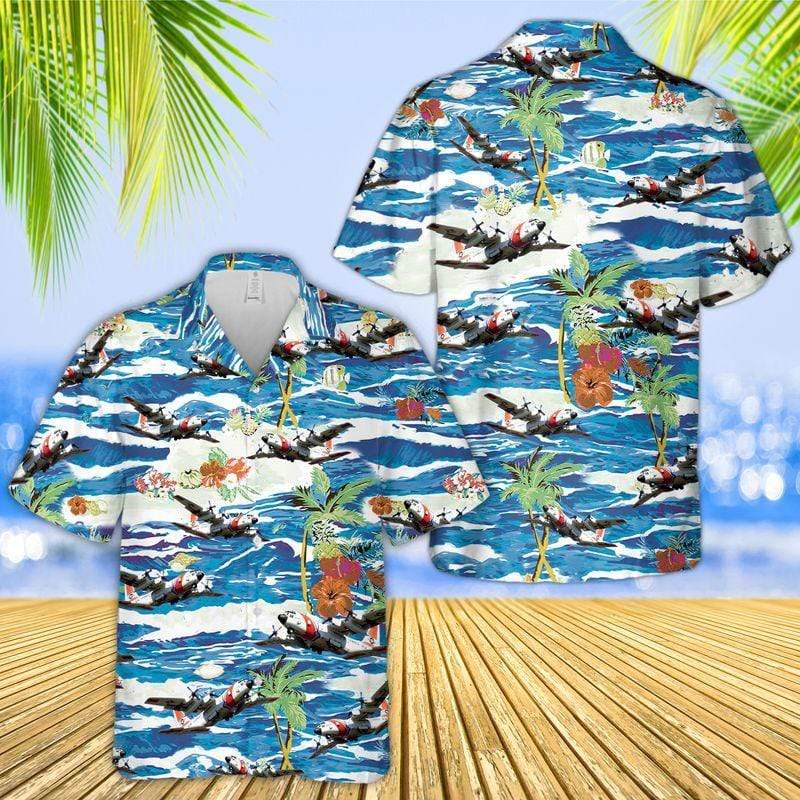 Us Coast Guard Hc-130 Hercules Hawaiian Aloha Shirts Or Beach Shorts