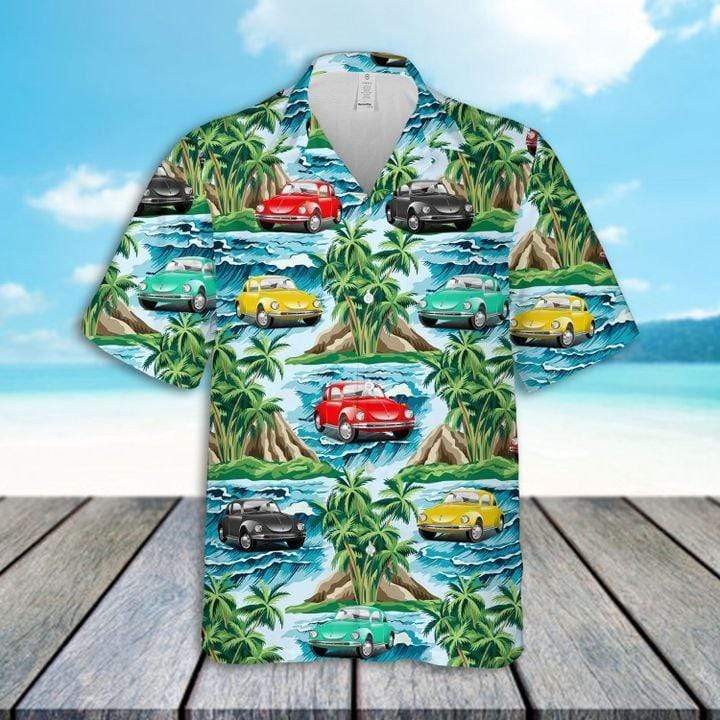 Tropical Island Multi Color Cars Hawaiian Shirts #Dh