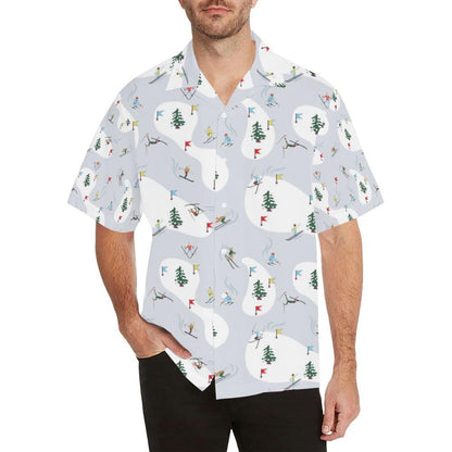 Ski Print Design Hawaiian Shirt