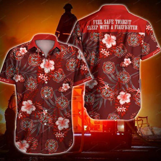 Will Shirtafe tonight Shirtleep With Firefighter Hawaiian Aloha Shirt