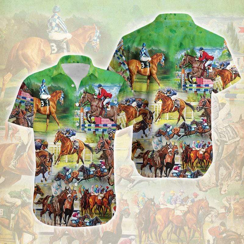 The Horse Race Is Beautiful Picture Hawaiian Shirts #Dh