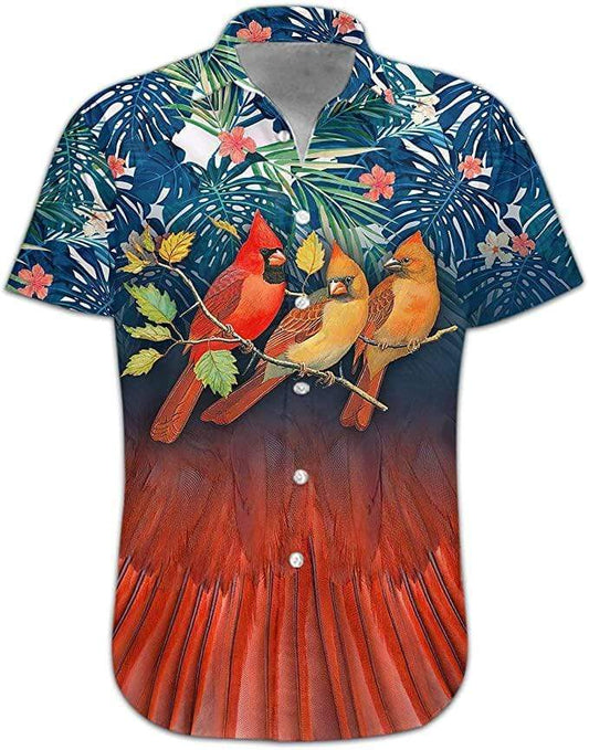 Cardinal Tropical Summer Vibe Unisex Hawaiian Aloha Shirts #DH