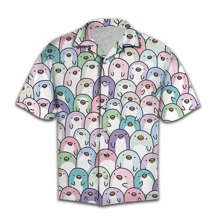 Cute Baby Penguin Hawaiian Aloha Shirts #L