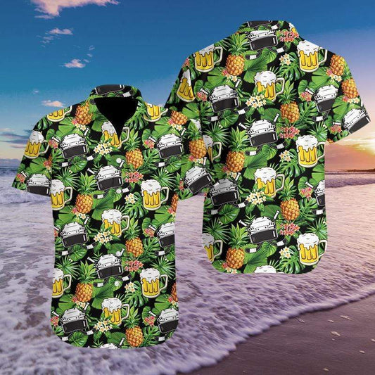 Hockey And Beer Hawaiian Aloha Shirts #318h