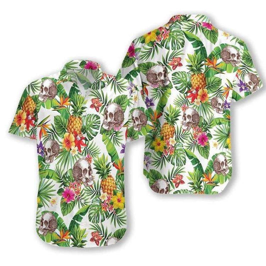 Pineapple Skull Tropical Unisex Hawaiian Shirts