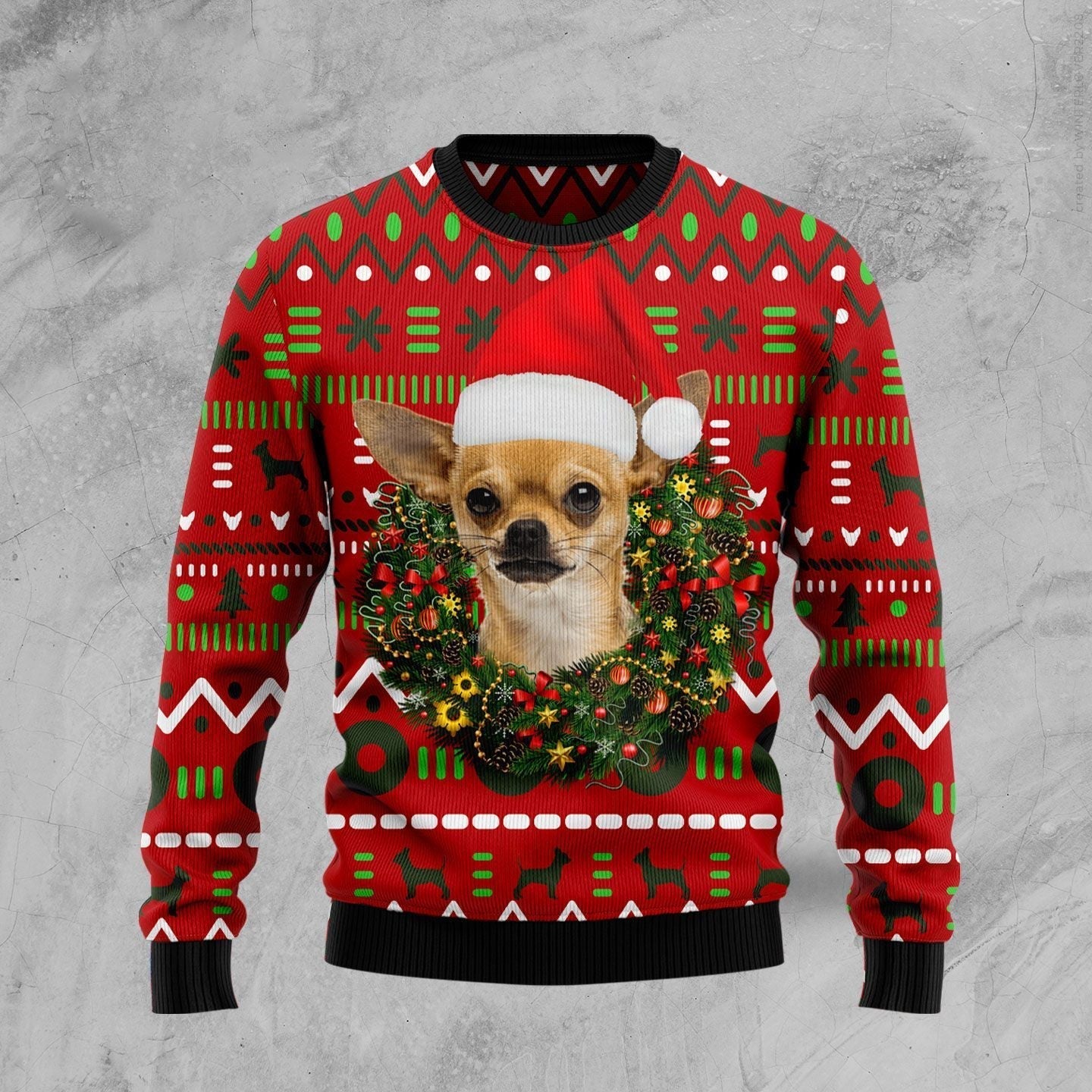 Playful Chihuahua Merry Christmas Ugly Christmas Sweater 