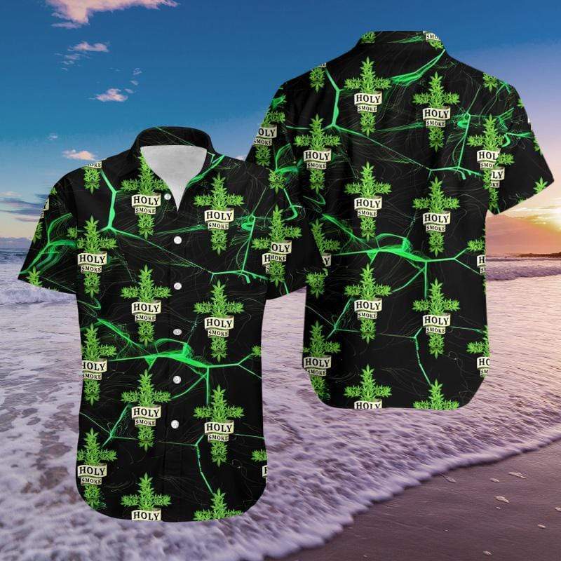 Hawaiian Aloha Shirts Weed Cross Holy #810V