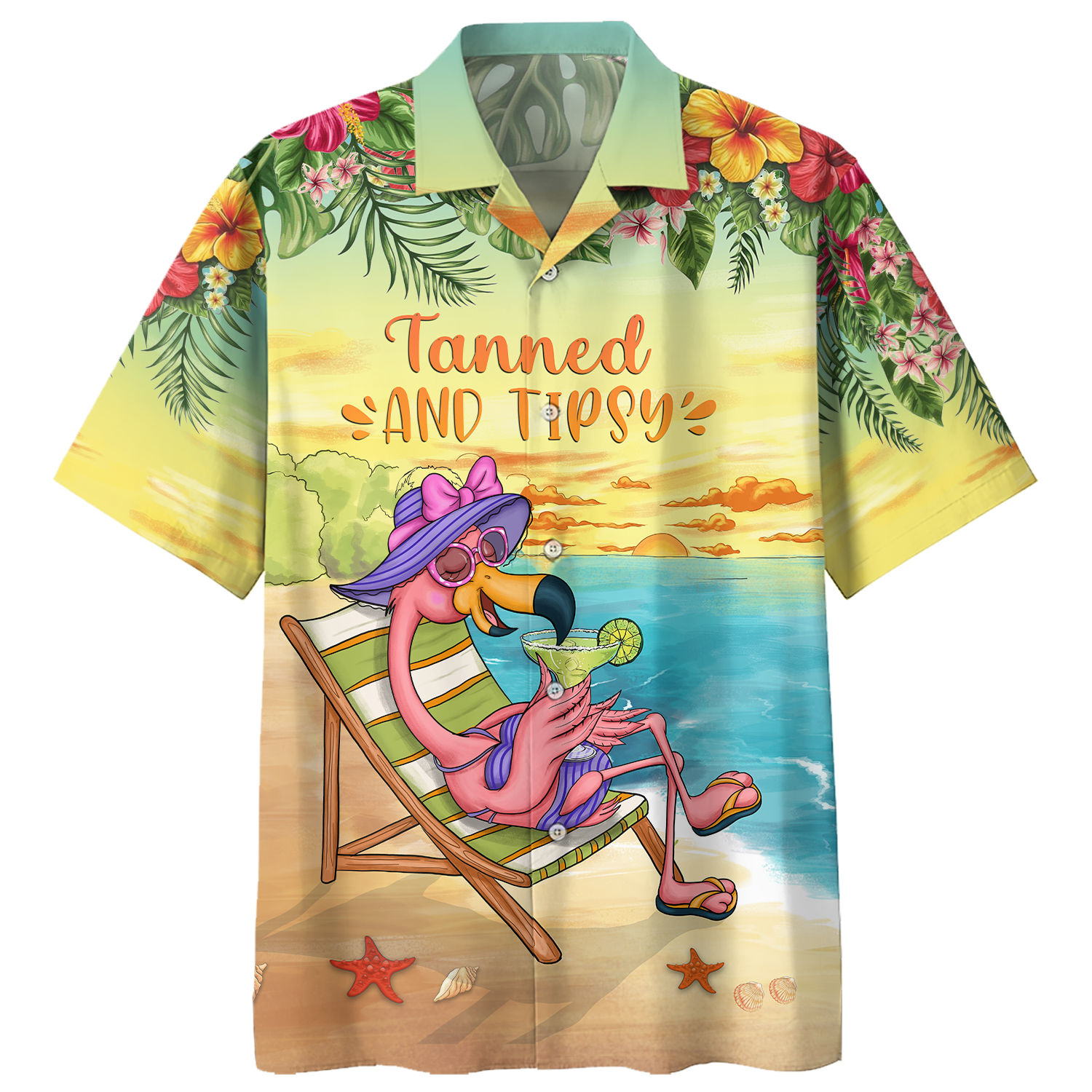 Flamingo Margarita - Tanned And Tipsy Hawaiian Shirt