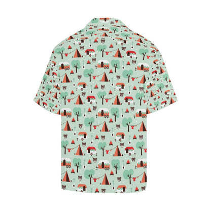 Camper Tent Pattern Print Design Hawaiian Shirt