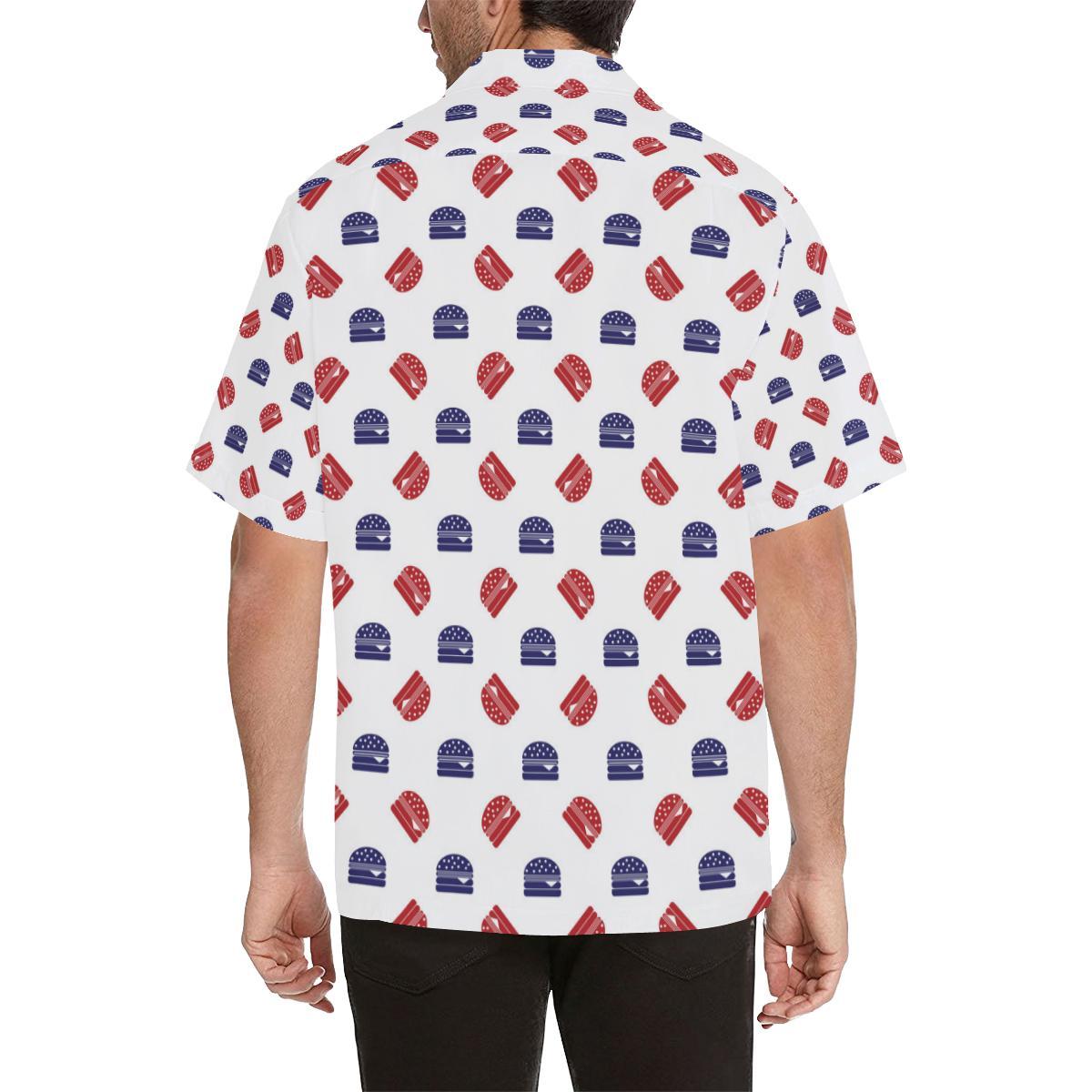 Hamburger Pattern Print Design 04 Mens All Over Hawaiian Shirt