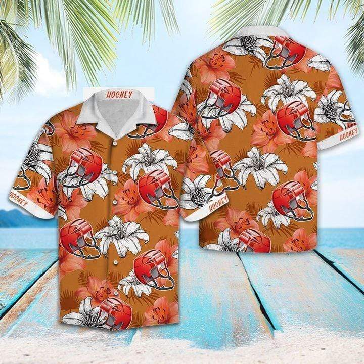 Tropical Hockey Lover Hawaiian Aloha Shirts #V