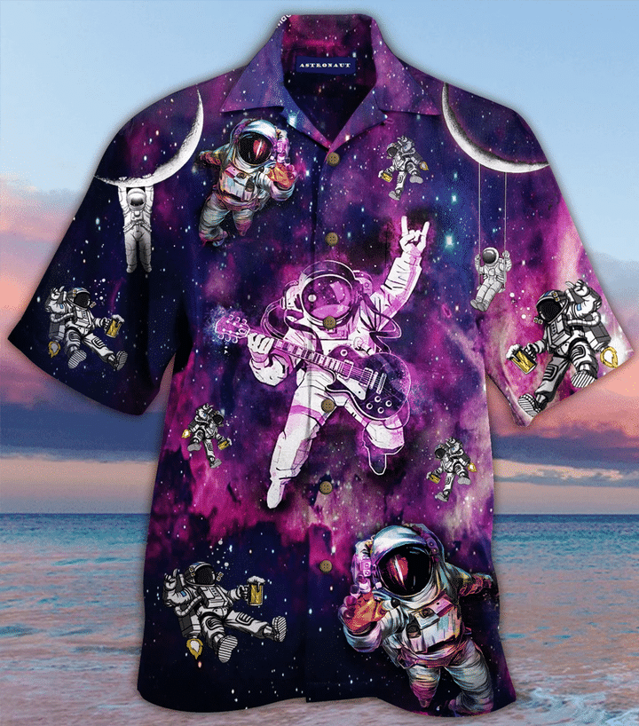 Let's Rock Astronaut Unisex Hawaiian Aloha Shirts #HL