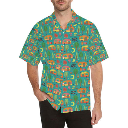 Camping Camper Pattern Print Design Hawaiian Shirt