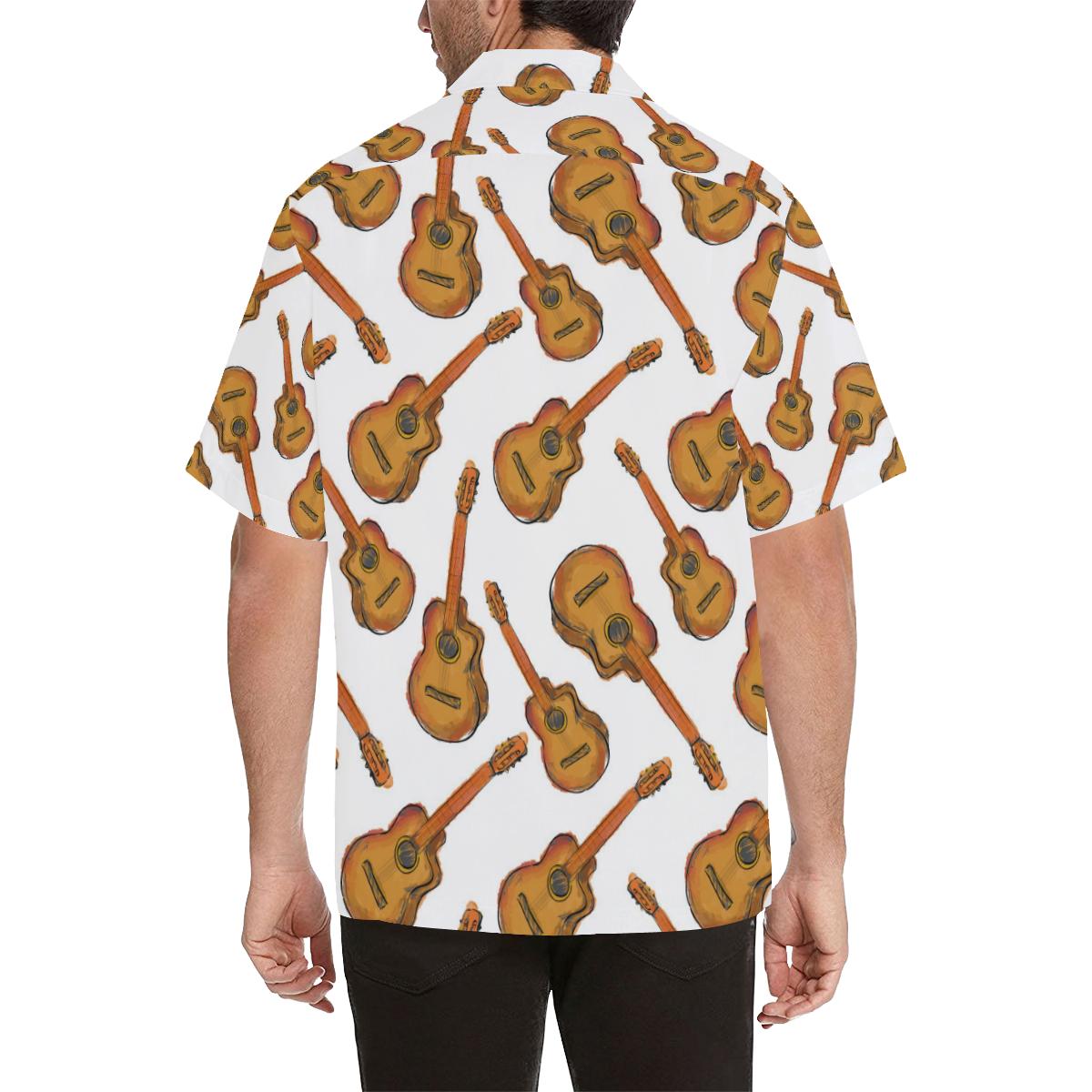 Paint Guitar Pattern Mens All Over Print Hawaiian Shirt