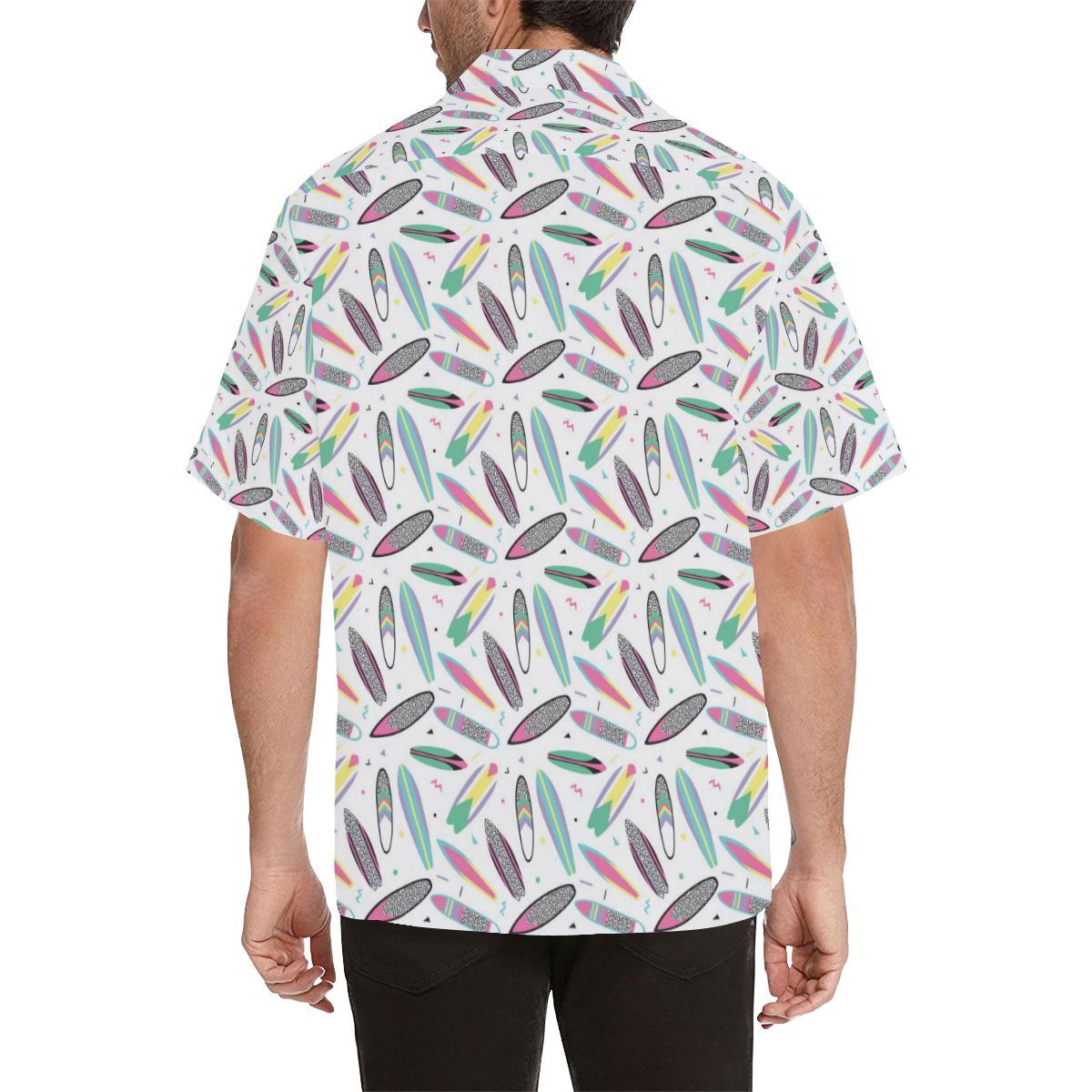 Surfboard Pattern Print Design 04 Mens All Over Hawaiian Shirt