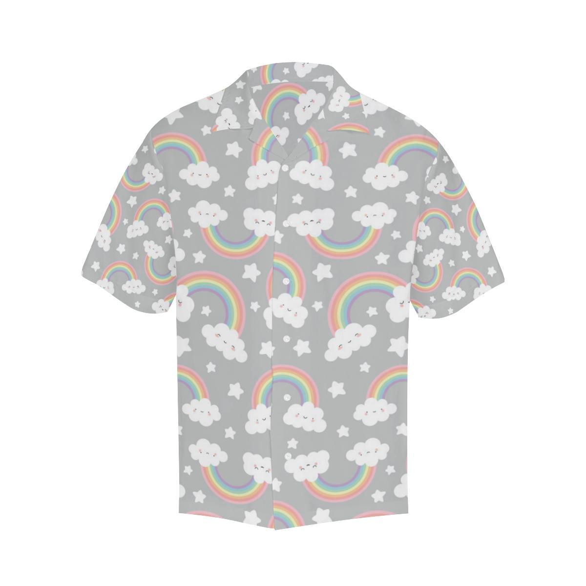 Cute Rainbow Clound Star Pattern Mens All Over Print Hawaiian Shirt