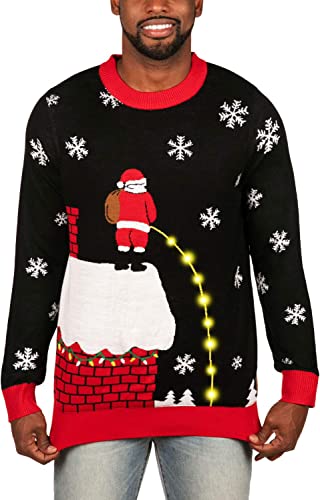 Leaky Roof Black Ugly Christmas Sweater 