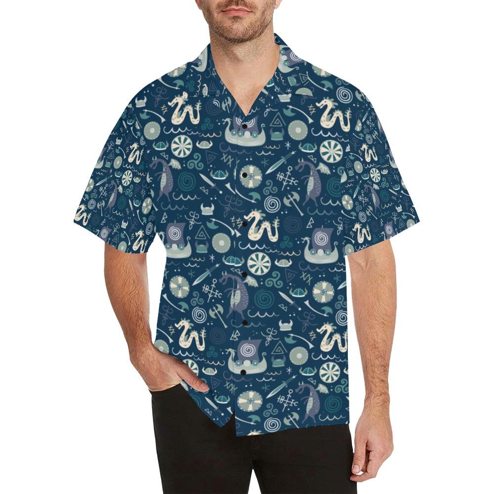 Vikings Print Design Hawaiian Shirt