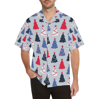 Christmas Tree Star Pattern Mens All Over Print Hawaiian Shirt