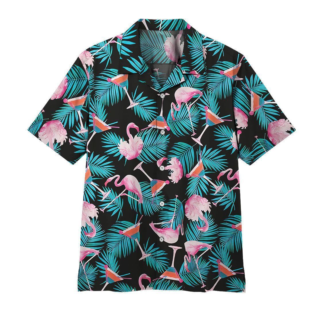  3D Martini Flamingo Hawaii Shirt