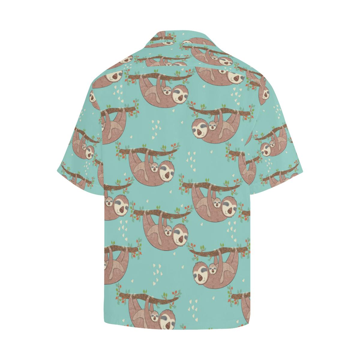 Sloth Mom And Baby Pattern Mens All Over Print Hawaiian Shirt