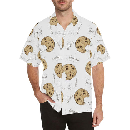 Sketch Style Cookie Pattern Mens All Over Print Hawaiian Shirt