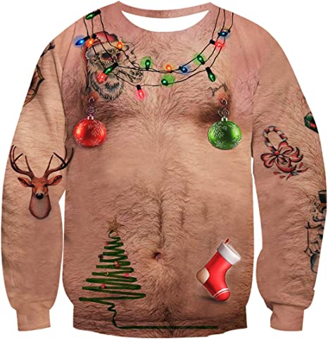 Chest Hair Ugly Christmas Sweater 