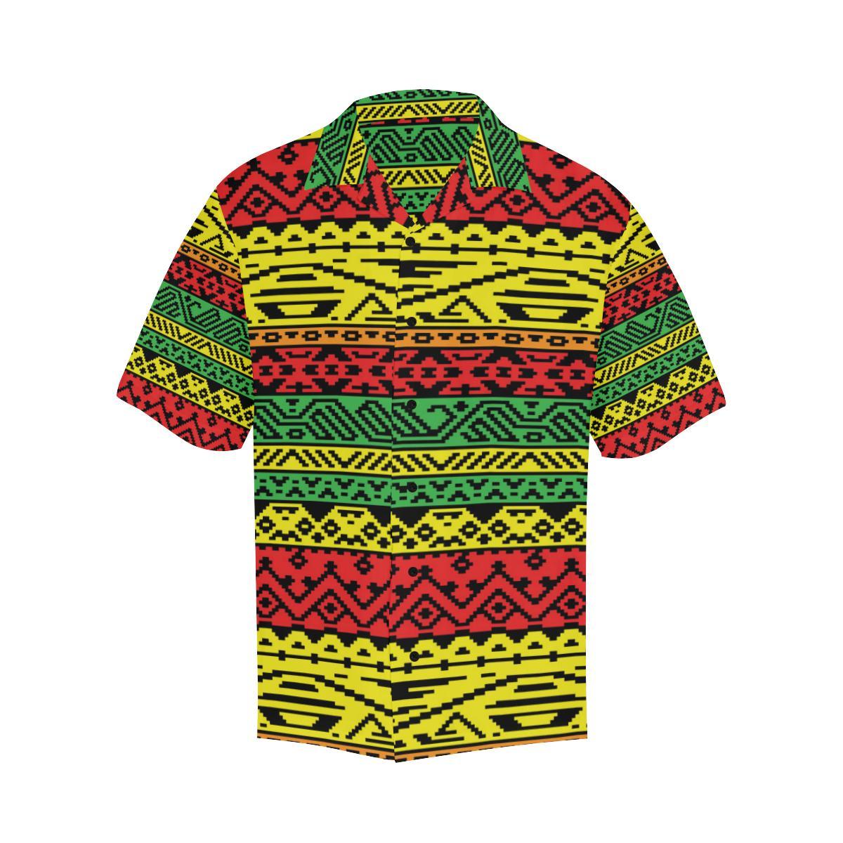 Rastafarian Pattern Print Design A Hawaiian Shirt