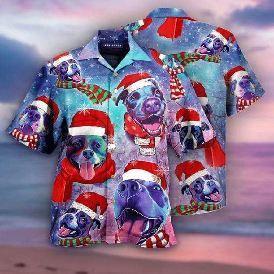 Hawaiian Aloha Shirts Pit Bulls Christmas