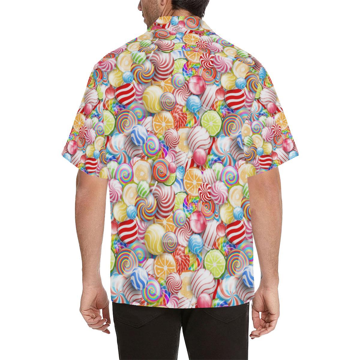 Candy Lollipop Pattern Mens All Over Print Hawaiian Shirt