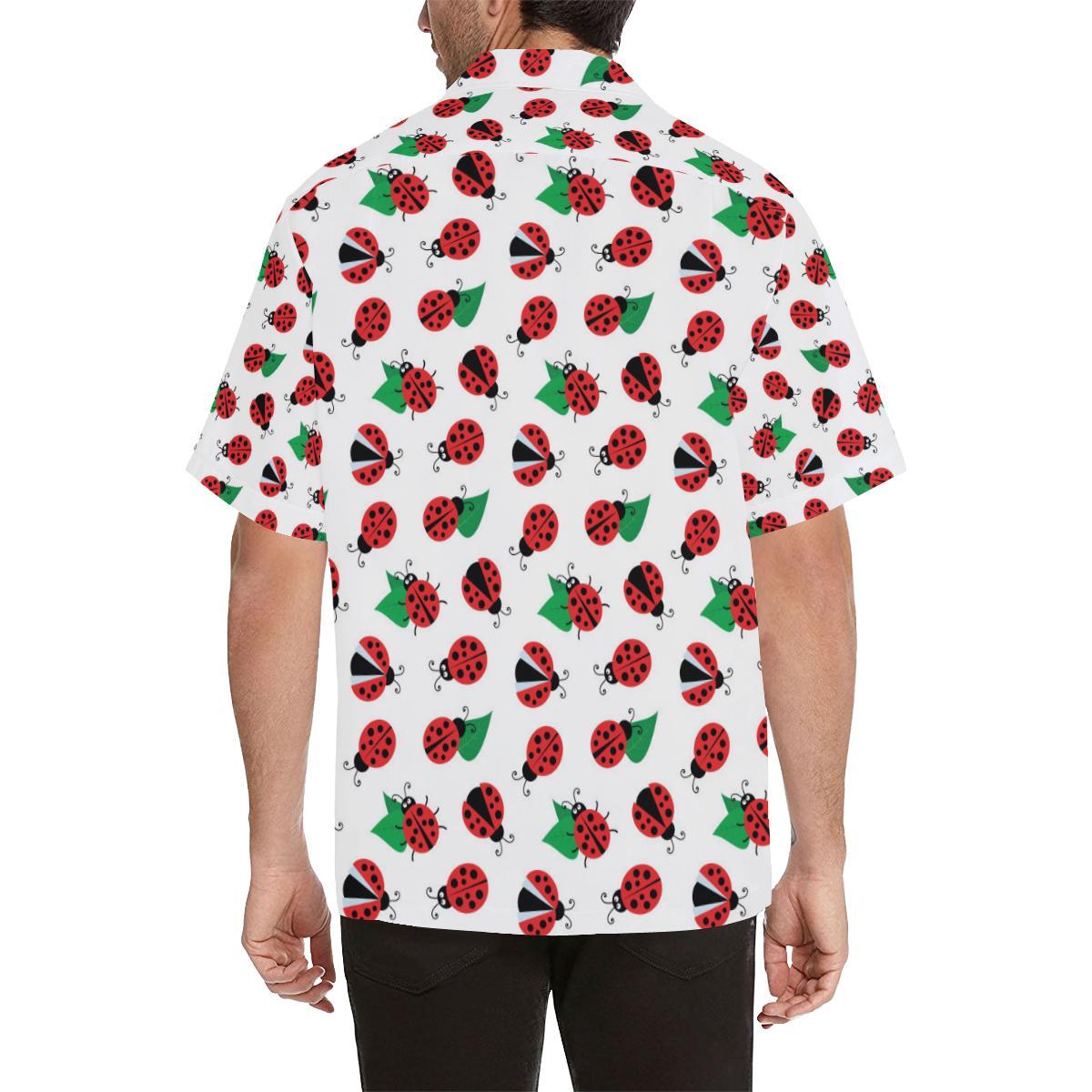 Ladybug Pattern Print Design 01 Mens All Over Hawaiian Shirt