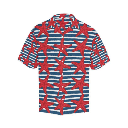 Starfish Red Pattern Print Design Hawaiian Shirt