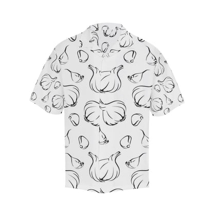 Garlic Pattern Black White Mens All Over Print Hawaiian Shirt