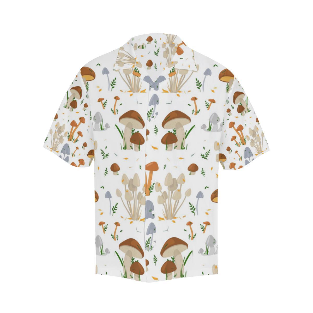 Mushroom Pattern Theme Mens All Over Print Hawaiian Shirt