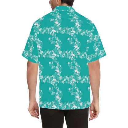 Dolphin Sea Shell Starfish Pattern Mens All Over Print Hawaiian Shirt