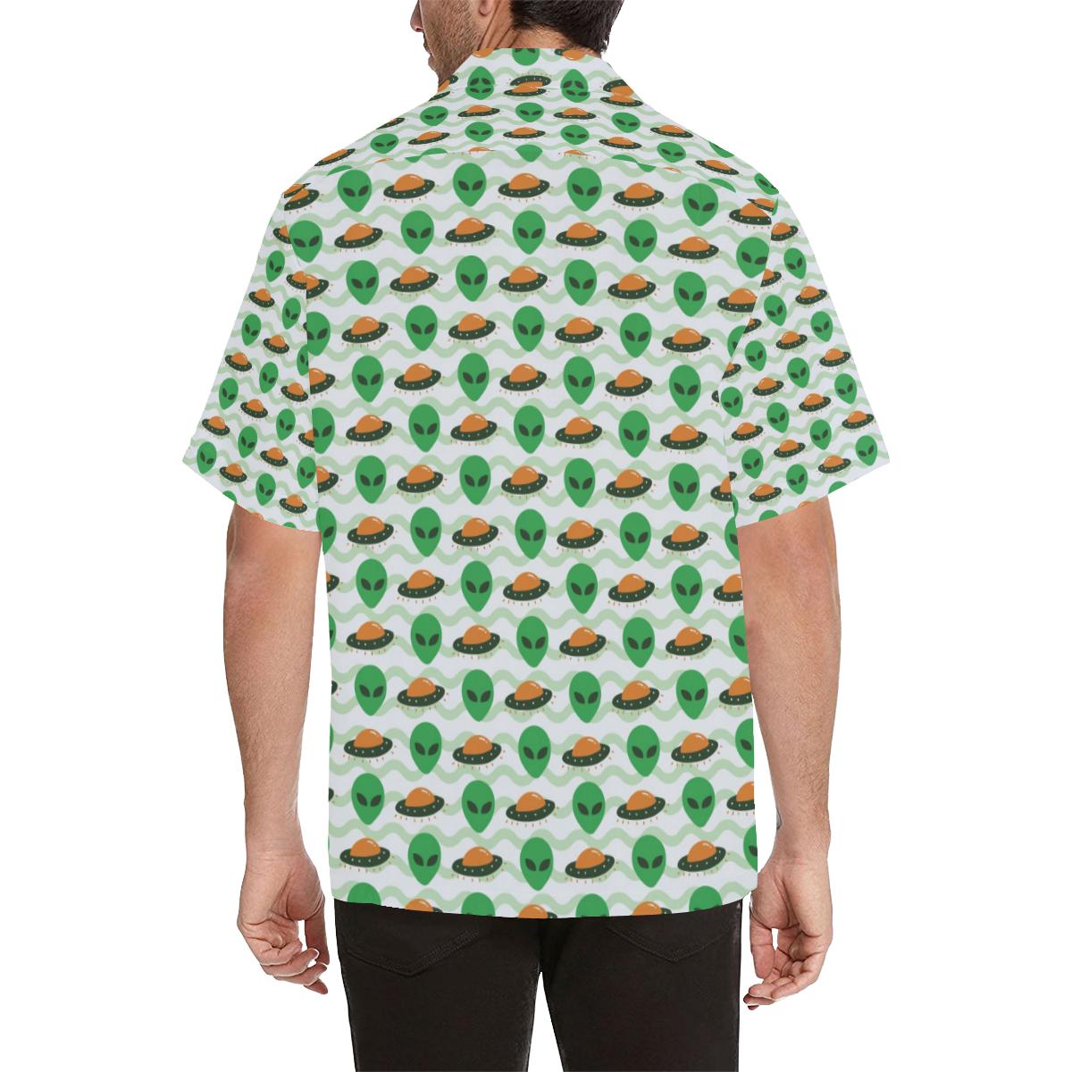 Alien Pattern Print Design 02 Mens All Over Hawaiian Shirt