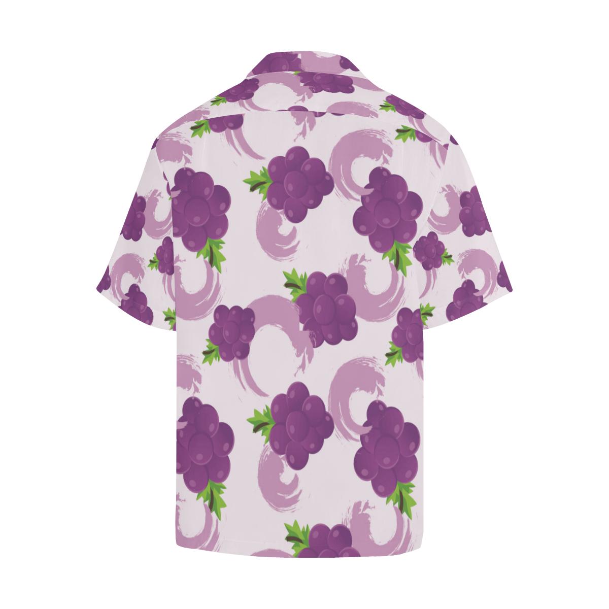 Cute Grape Pattern Mens All Over Print Hawaiian Shirt