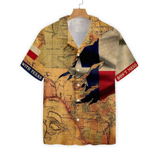 Don'T Mess With Texas Flag And Map Unisex Hawaiian Shirts