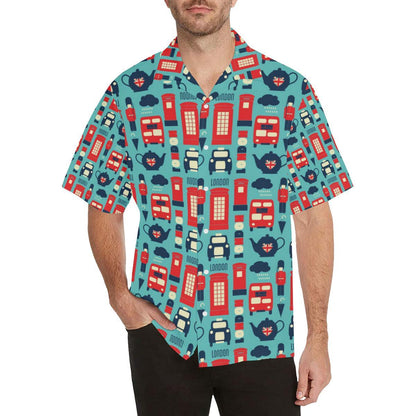 British Pattern Print Design 04 Mens All Over Hawaiian Shirt