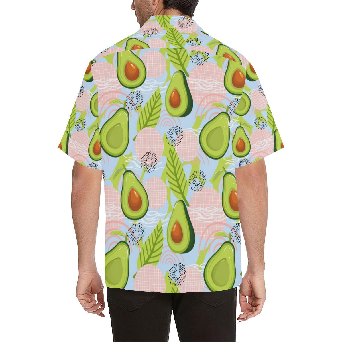 Avocado Pattern Theme Mens All Over Print Hawaiian Shirt