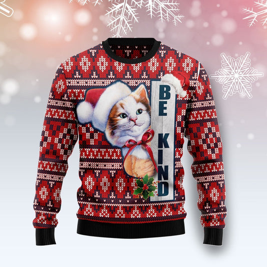 Cat Be Kind Ugly Christmas Sweater 