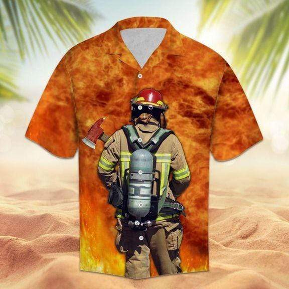 Proud Firefighter On Fire Hawaiian Aloha Shirts #DH