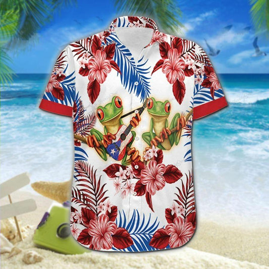 Hawaiian Aloha Shirts Coqui Puerto Rico