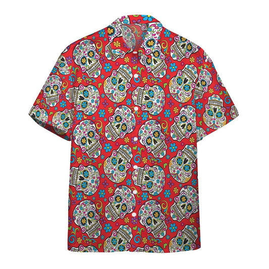  3D Sugar Skulls Folkloric Skulls Custom Hawaii Shirt