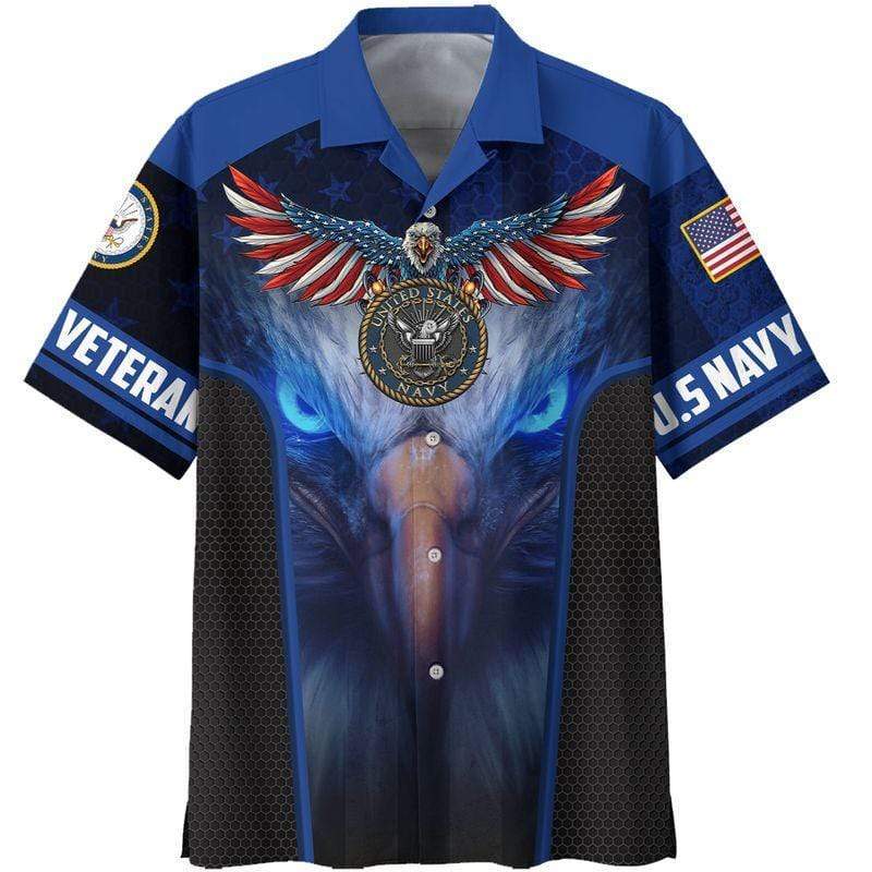 Amazing Patriot Eagle US Navy Veteran Unisex Hawaiian Shirts