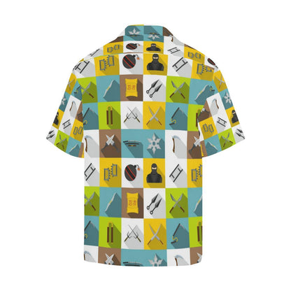 Ninja Weapon Set Pattern Mens All Over Print Hawaiian Shirt