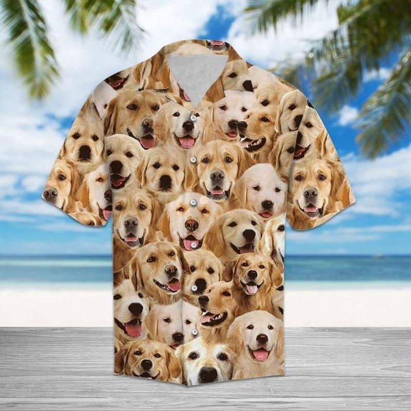 Golden Retriever   Tan Amazing Design Unisex Hawaiian Shirt  