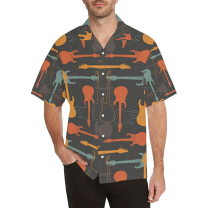 Electric Guitars Pattern Mens All Over Print Hawaiian Shirt