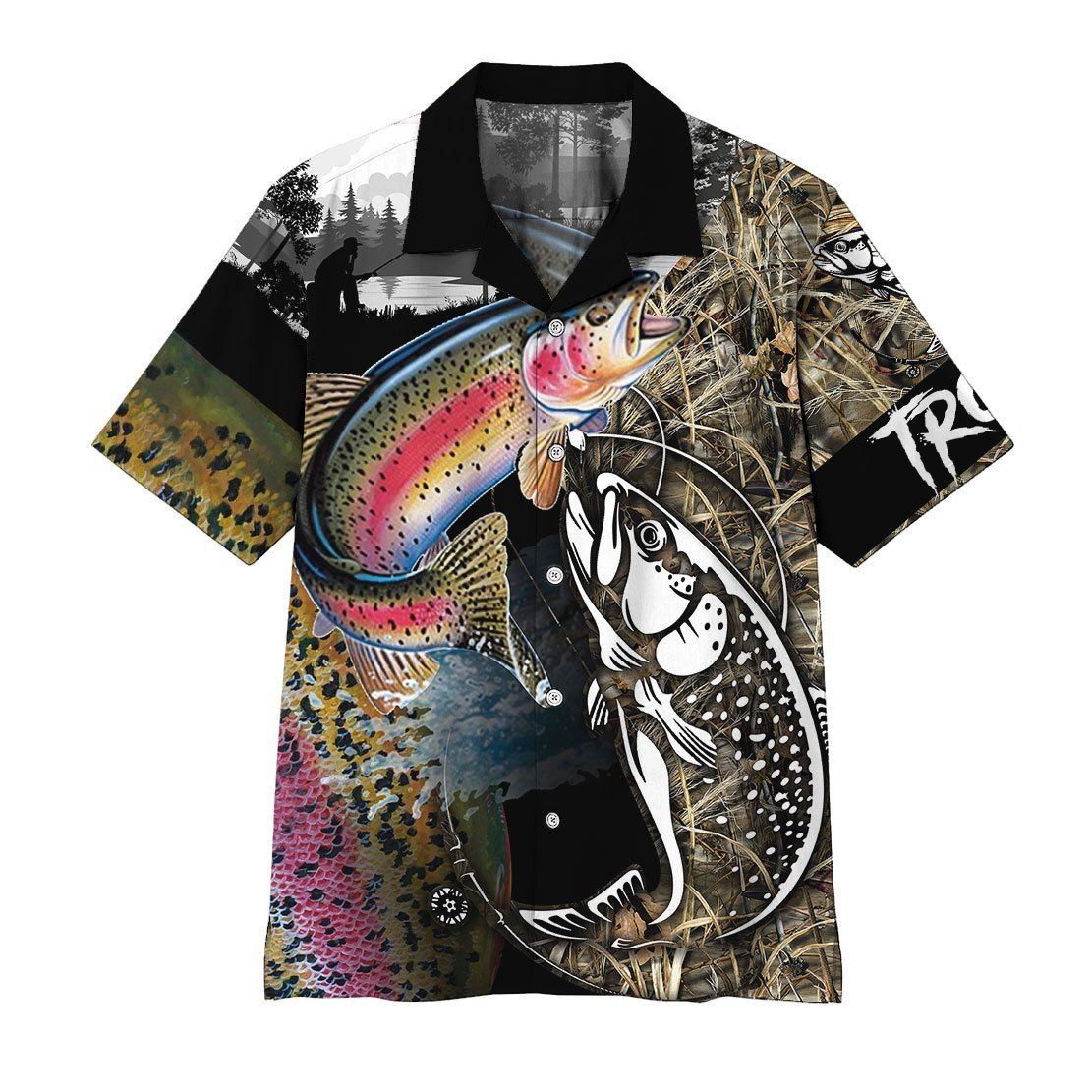 3D Trout Fish Hawaii Shirt